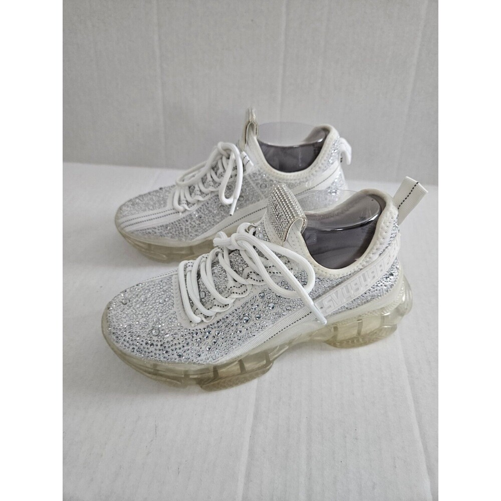 Steve Madden Womens Gem Coated Maxima R Sneakers 8.5  Maxi10S1 Sparkle Glitz